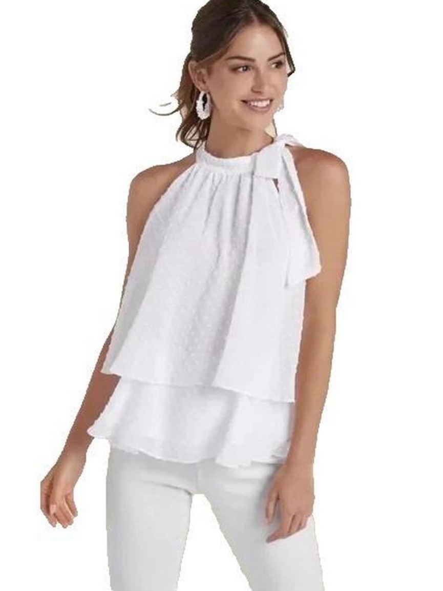 Brand New Venus Halter Tie Neck Layered Sleeveless Top